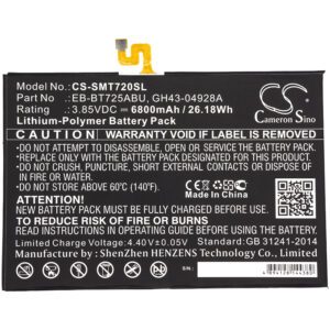 6800mAh for Samsung Galaxy Tab S5e,Galaxy Tab S5e 10.5,Galaxy Tab S5e 10.5 2019,SM-T720,SM-T725,Galaxy Tab S5e WiFi,Galaxy Tab S5e LTE,Galaxy Tab S6 10.5,SM-T860,SM-T865-126793