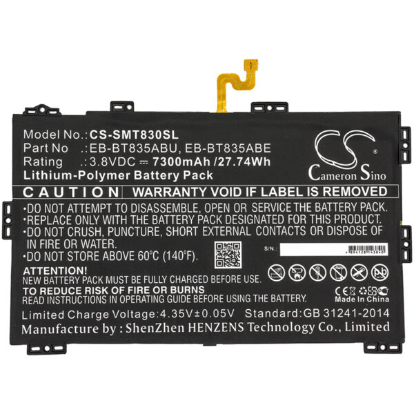 7300mAh for Samsung SM-T830,SM-T835,Galaxy Tab S4 10.5 2018,Galaxy Tab S4 10.5 2018 TD-LTE,Galaxy Tab S4 10.5 LTE-126812