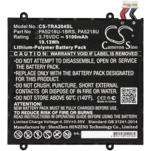 5100mAh for Toshiba Excite A204,Excite A204 AT10-B-126853