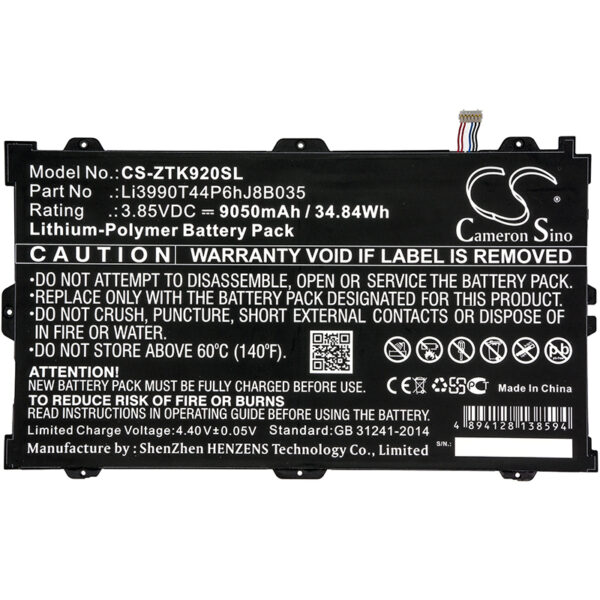 9050mAh for ZTE Primetime,Primetime LTE-A,K92-126903